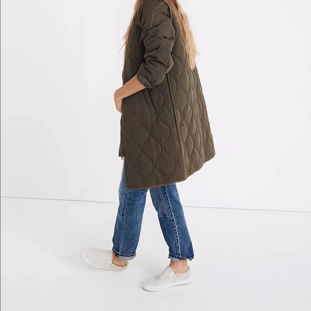 Madewell Quilted Military Long Coat
